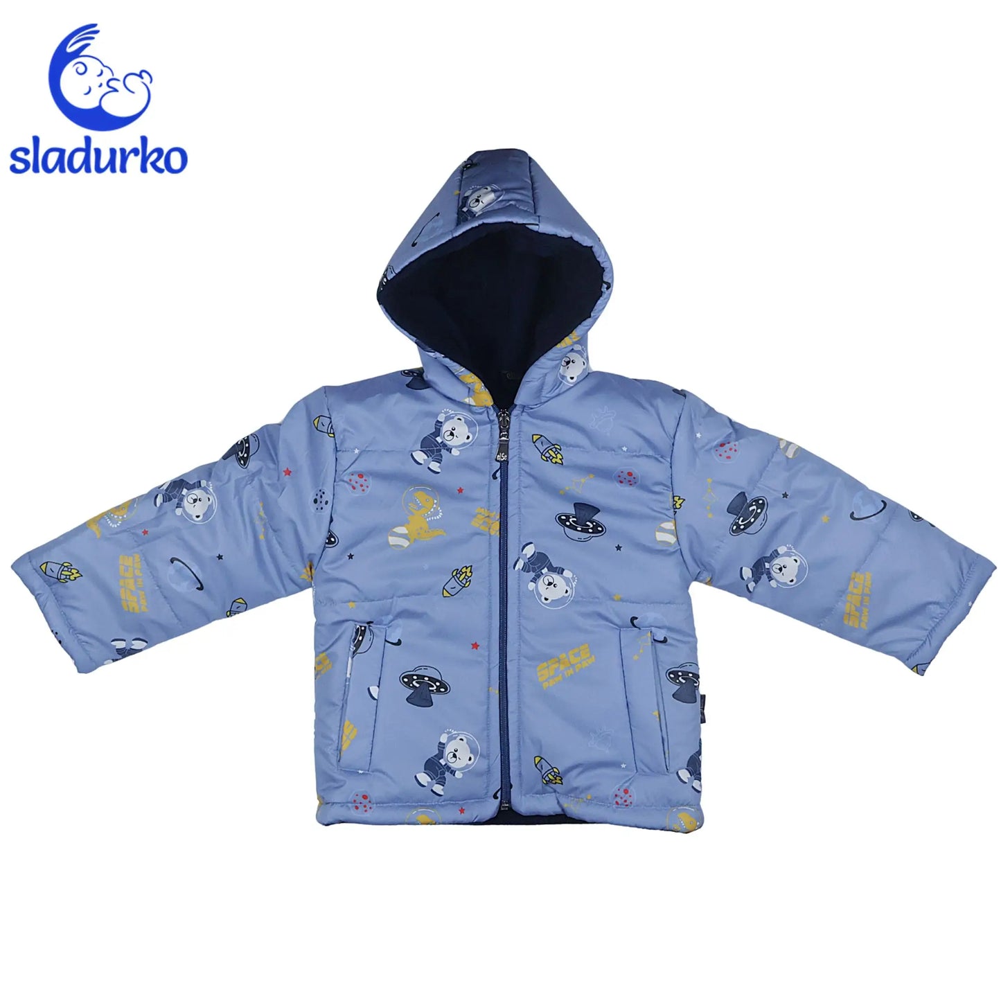 Зимно Яке  за Момче  в светло синьо - Космическо Приключение и Топлина