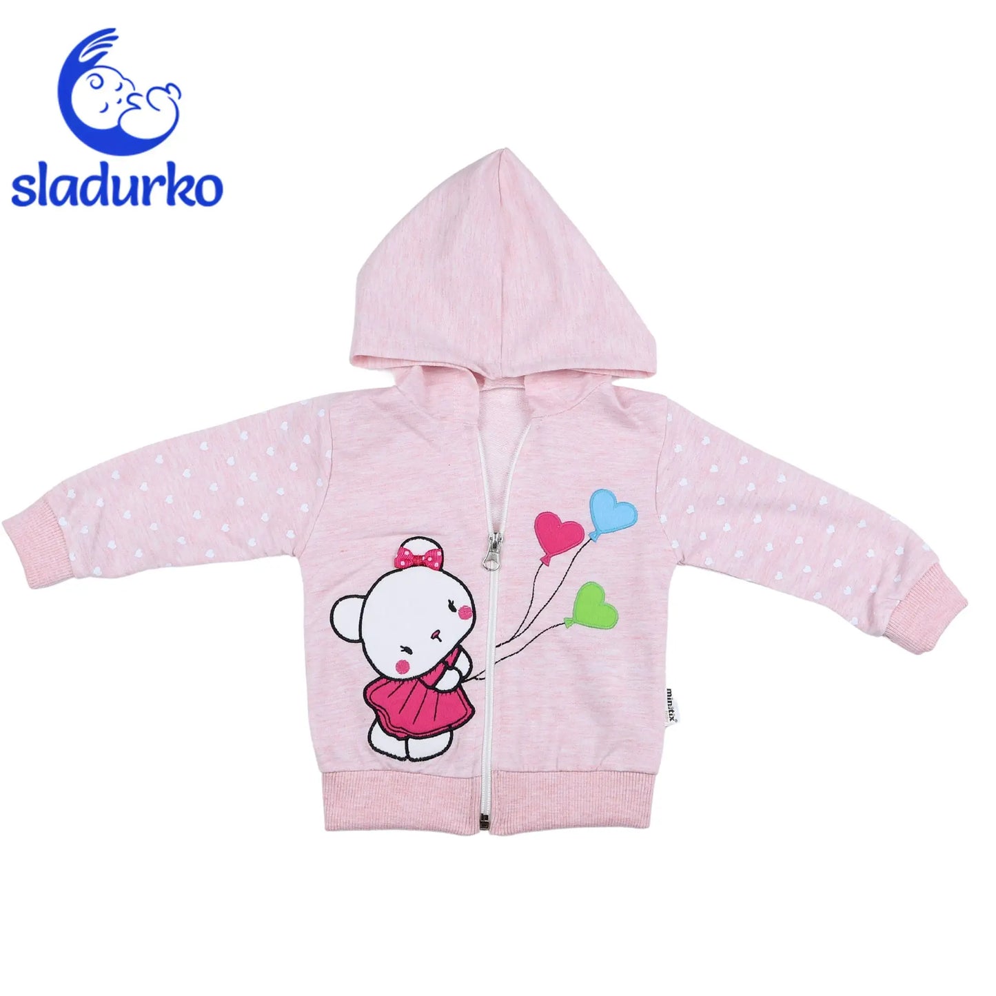 Комплект от три части за момиче в нежно розово