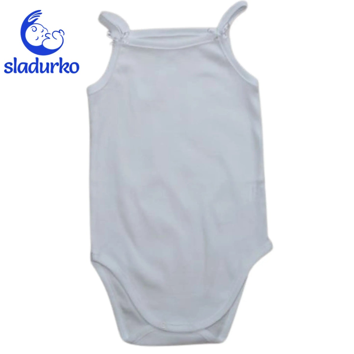 Бяло боди за момиче с тънки презрамки