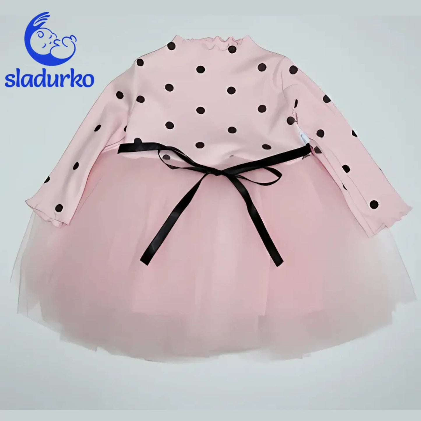 Бебешка рокличка светло розова с тюл