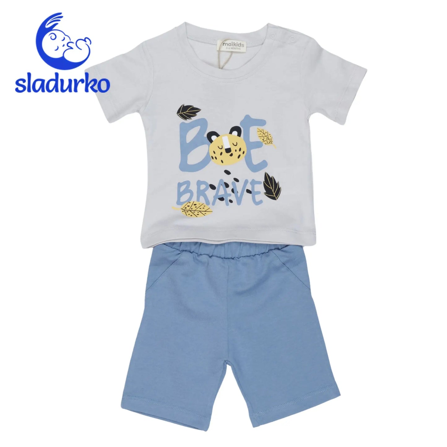 Детски летен комплект "Be Brave" - тениска и къси панталонки