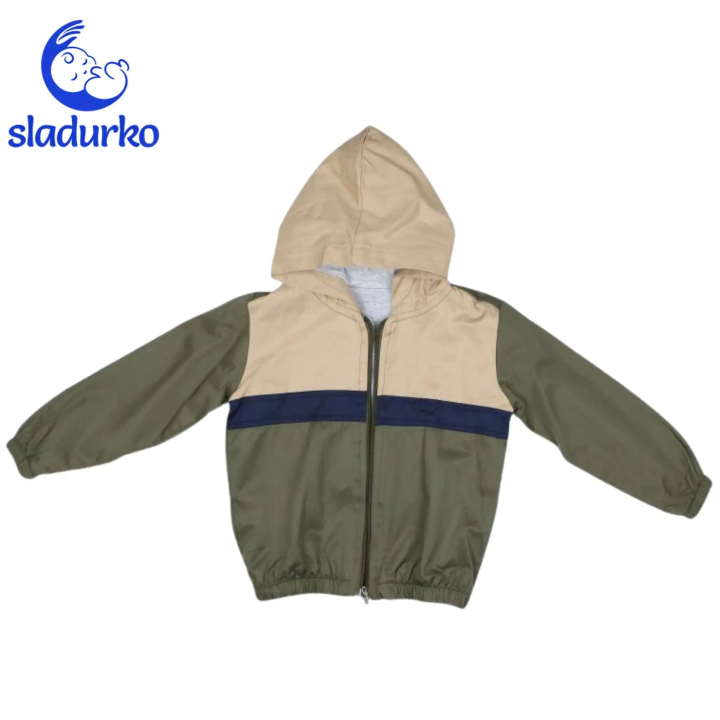 Яке с качулка, блуза с дълъг ръкав и дънки + колан - комплект за момче