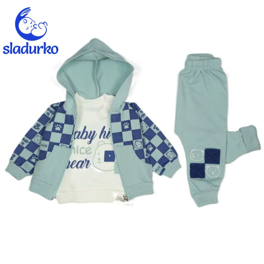 Комплкект за момче от 3 части размери : 68-74-80