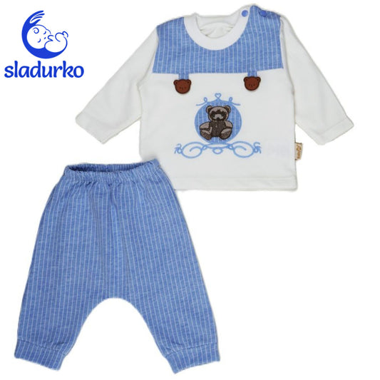 Комплект за момче от две части с бродерия мече