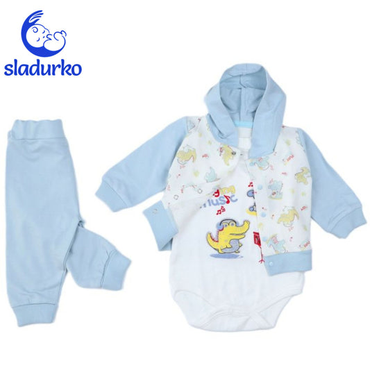 Комплект за момче от 3 части с динозаври