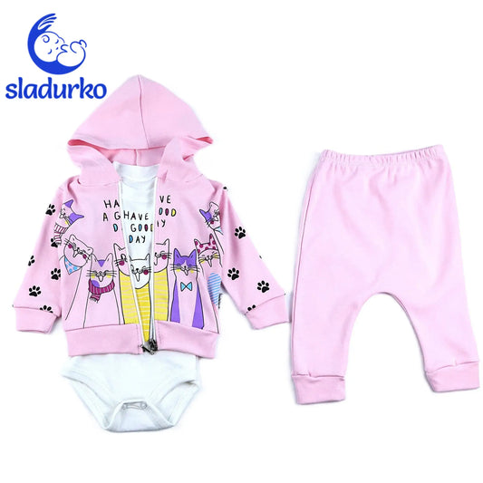 Комплект от три части за момиче с котета