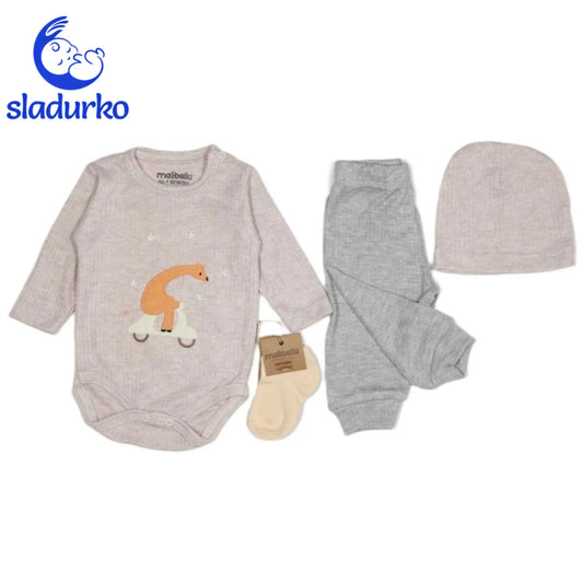 Комплект от 4 части с жираф на мотопед