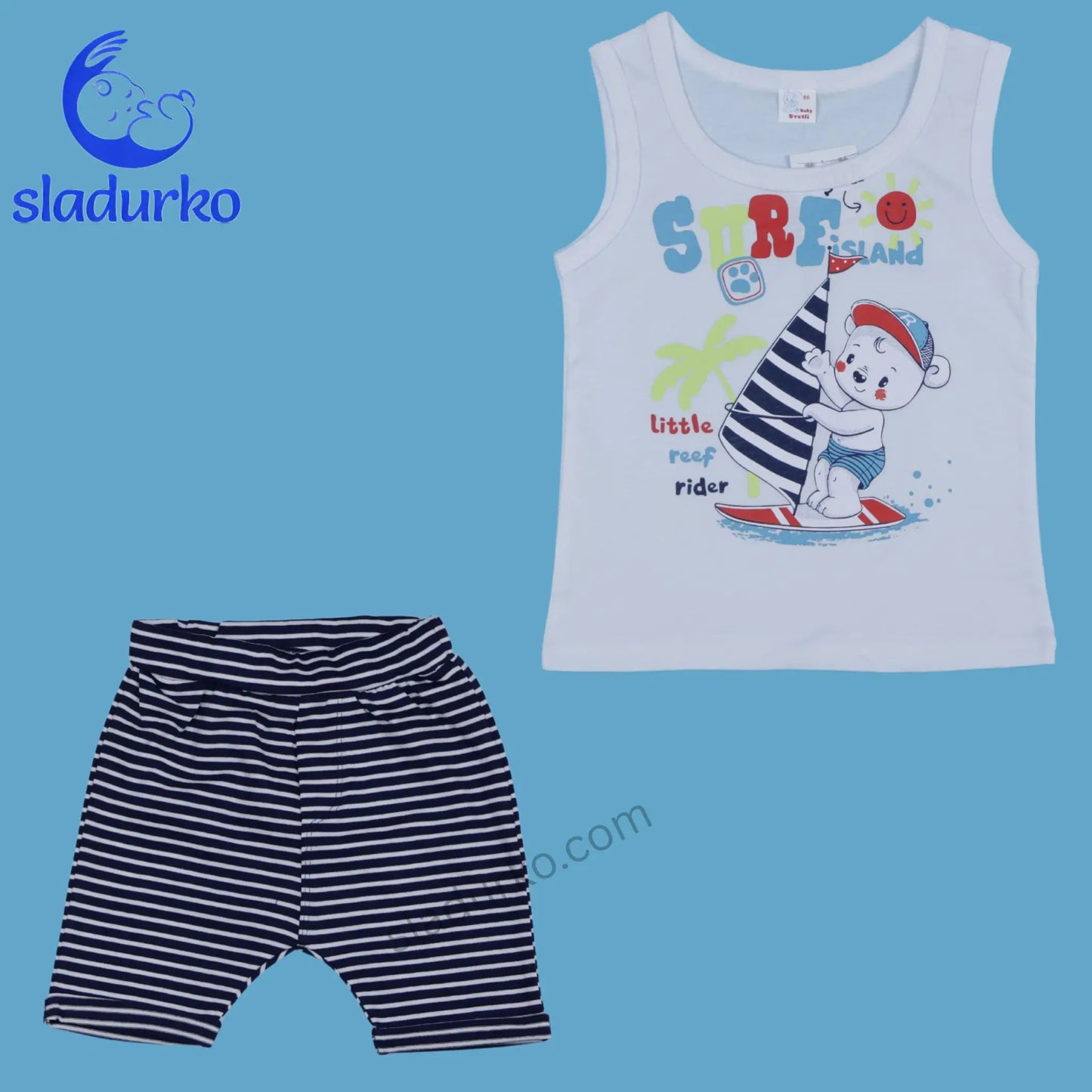 Детски летен комплект  – Потник и къси панталонки, 100% Памук!