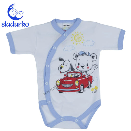 Бебешко боди със странично закопчаване 56–62 “Мечо и приятел”