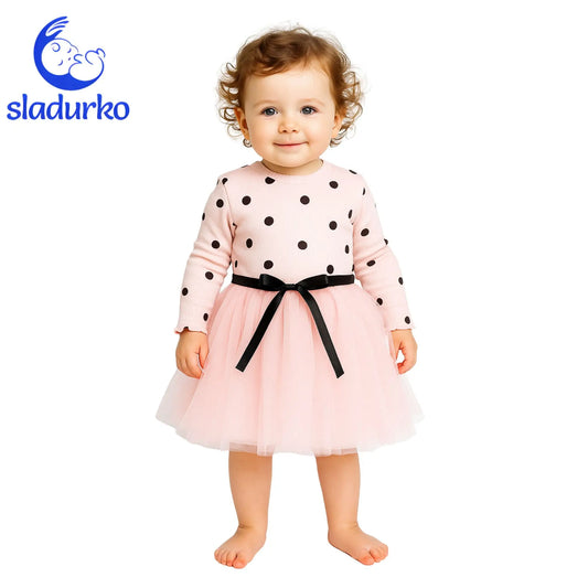 Бебешка рокличка светло розова с тюл