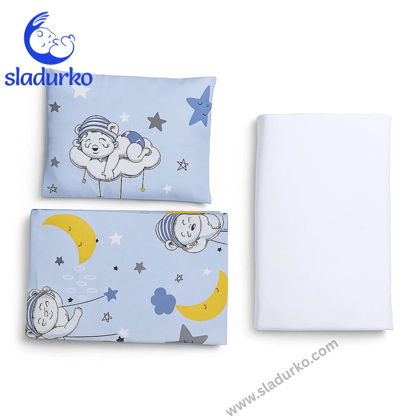 Спално бельо 3 части - Калъфка, плик и долен чаршаф с ластик