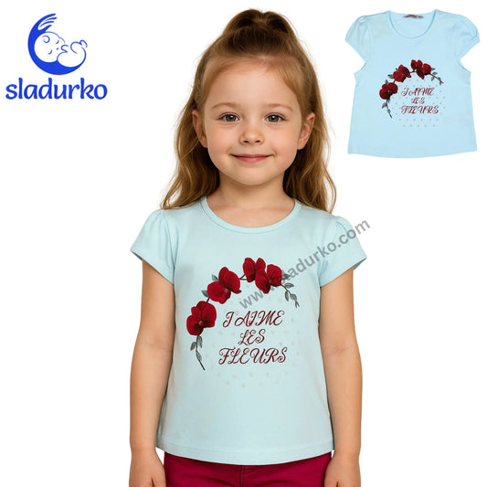 Нежна Тениска "Обичам Цветята" – Стил и Комфорт за Всяка Малка Дама!