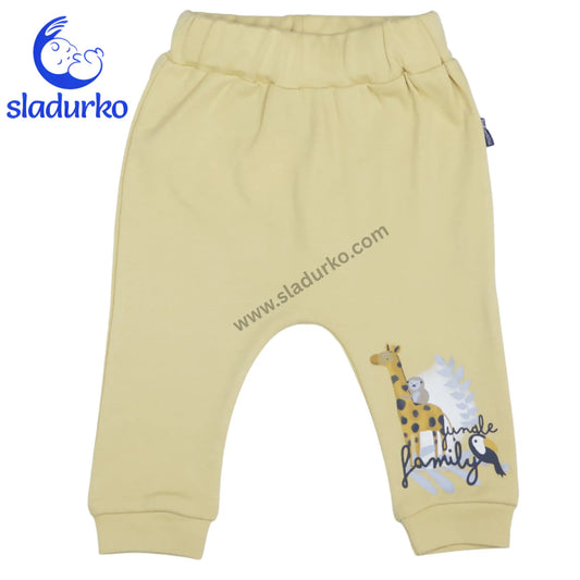 Детски панталон с висока талия “Jungle Family” – жълт