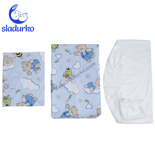 Спално бельо 3 части - Калъфка, плик и долен чаршаф с ластик