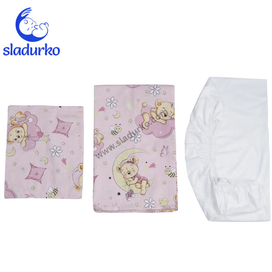 Спално бельо 3 части - Калъфка, плик и долен чаршаф с ластик