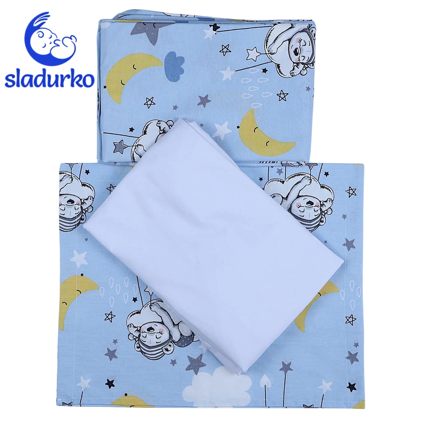 Спално бельо 3 части - Калъфка, плик и долен чаршаф с ластик