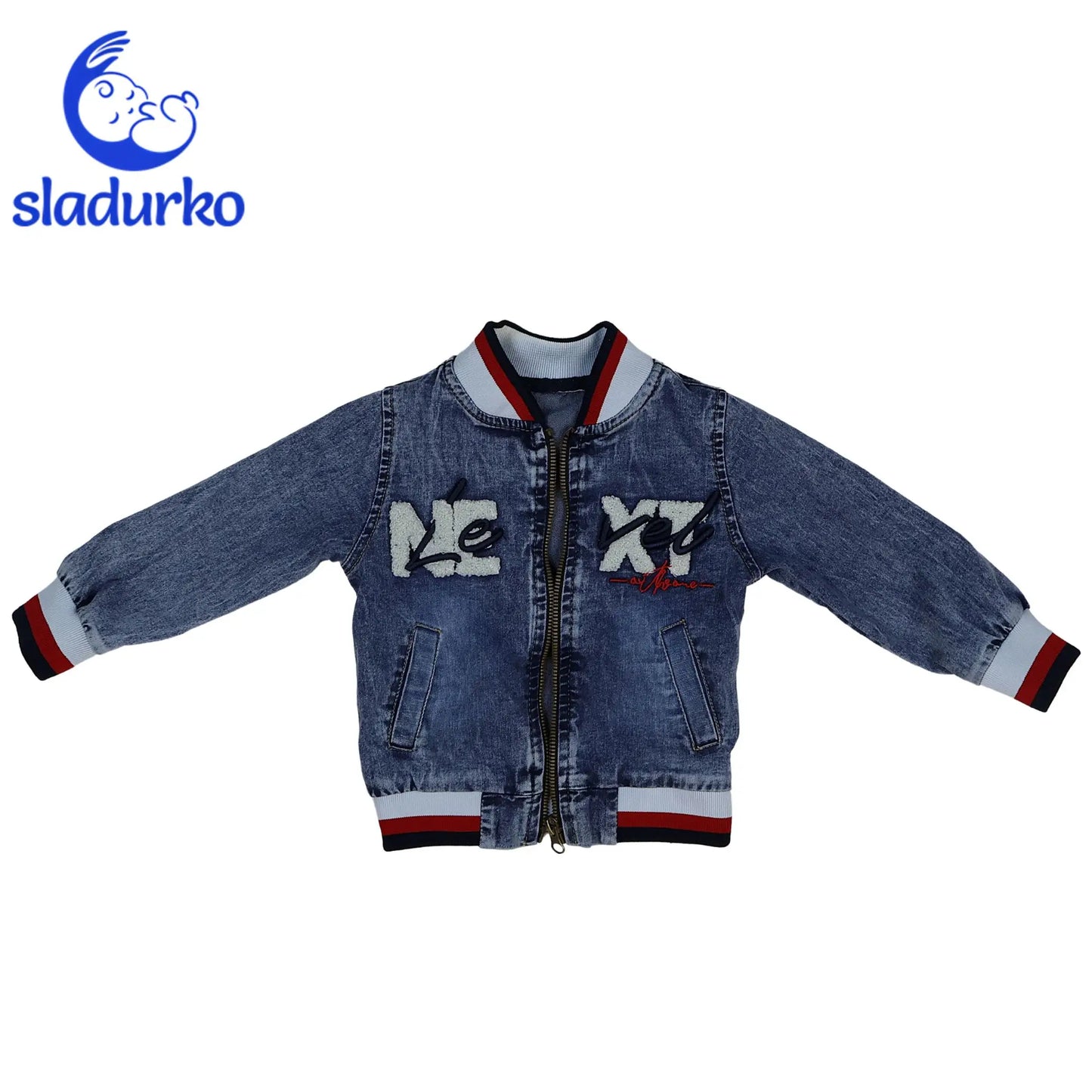 Дънково яке и панталонки комплект с бяла тениска за момче