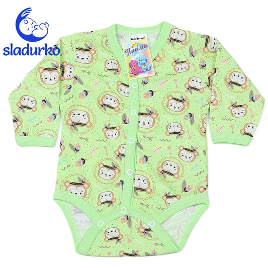 Боди с предно закопчаване с дълъг ръкав