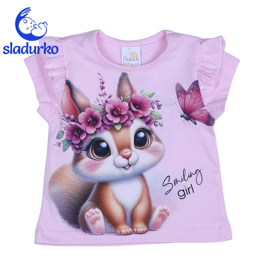Заглавие: Детска тениска "Усмихнато зайче" - 100% памук