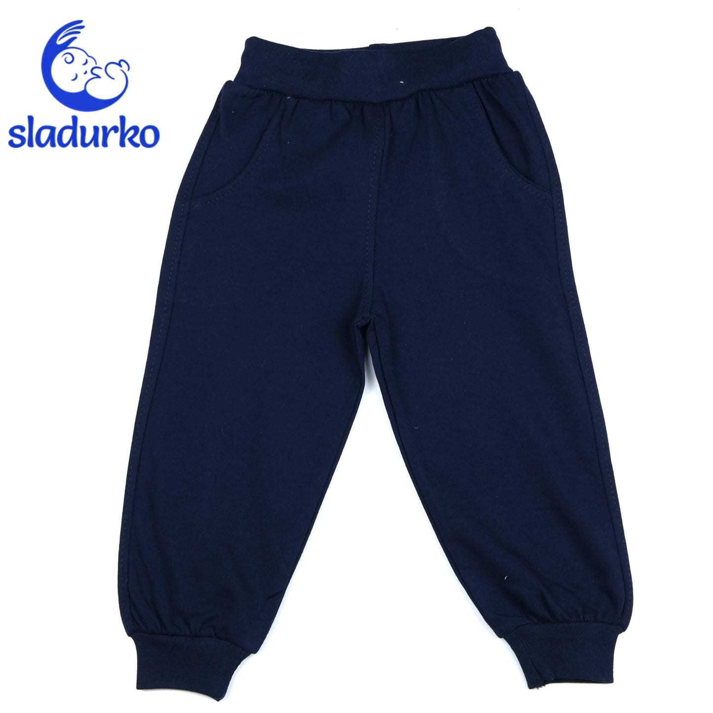 Комплект от светлозелена блузка и тъмно сини панталонки с мече за момче