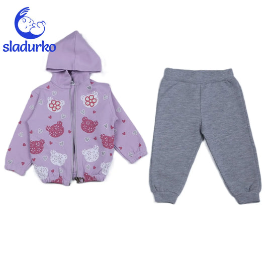 Сладък комплект за момиче 3 части с цветя