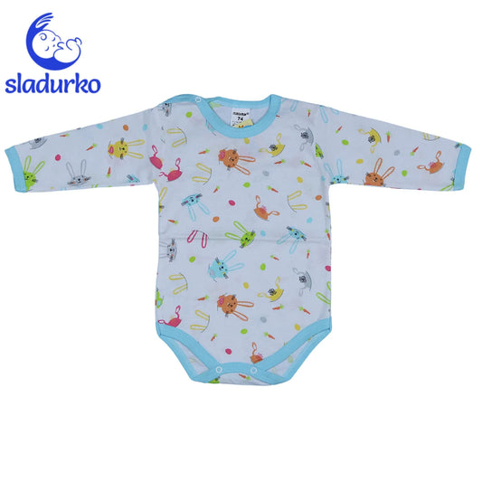 Боди с дълъг ръкав с тик так копче на дясното рамо