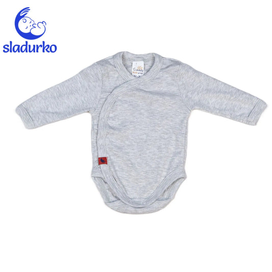 Боди със странично закопчаване с дълъг ръкав