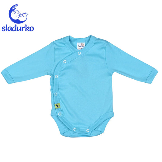 Боди със странично закопчаване с дълъг ръкав