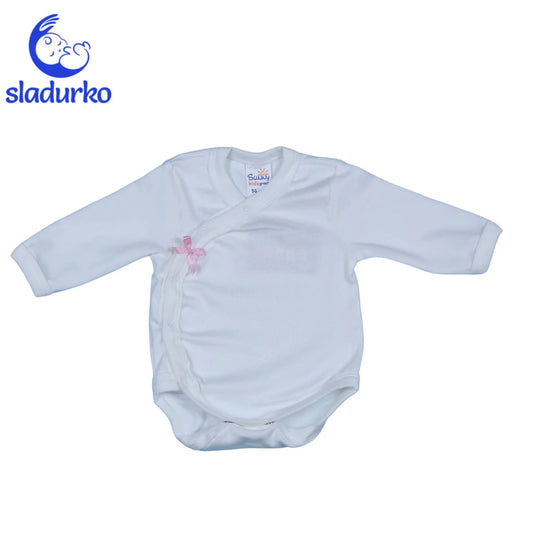 Боди със странично закопчаване с дълъг ръкав