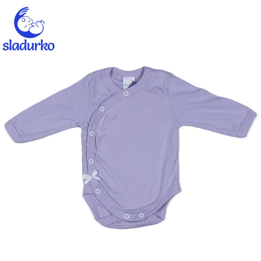 Боди със странично закопчаване с дълъг ръкав