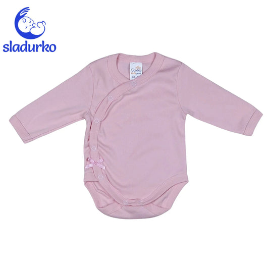 Боди със странично закопчаване с дълъг ръкав