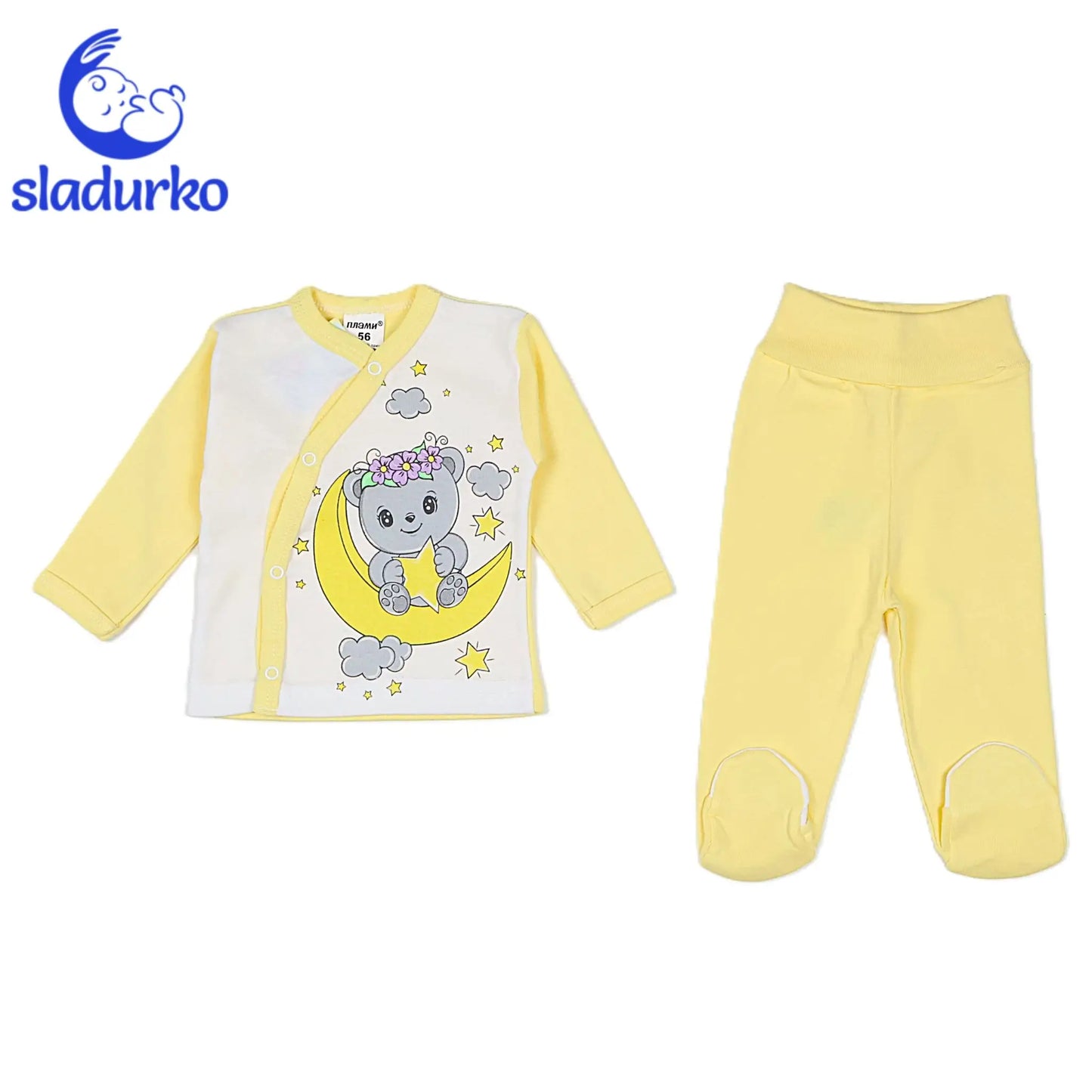 Бебешки комплект от 2 части със странично закопчаване