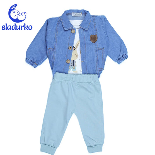 Тънко дънково яке , боди и панталонки