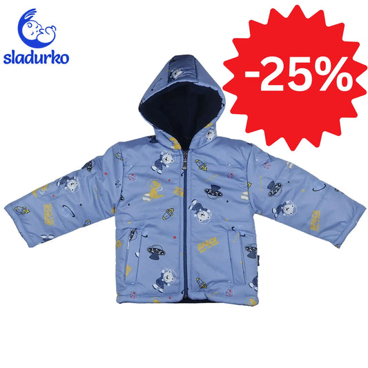 Зимно Яке  за Момче  в светло синьо - Космическо Приключение и Топлина