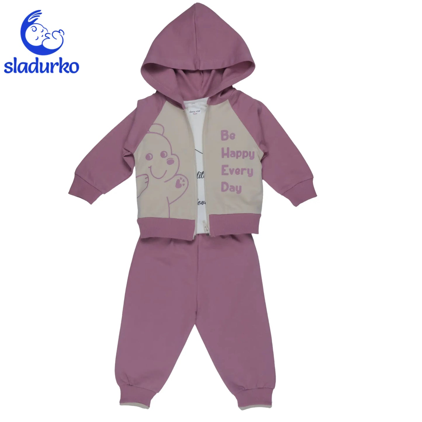 Суичер с качулка , блузка и панталонки за момиче