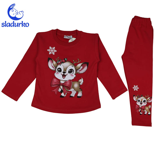 Уютен Коледен Комплект  - Еленче с Панделка