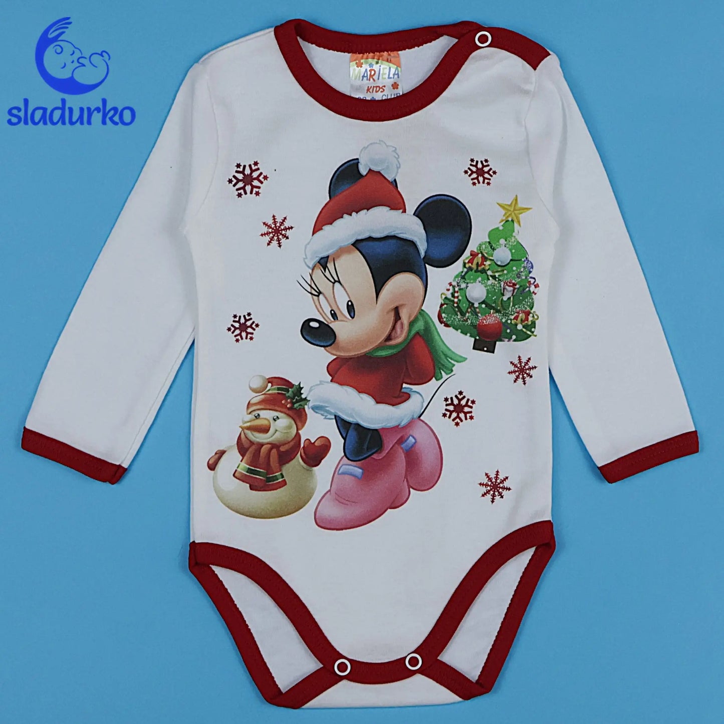 Коледно боди с дълъг ръкав