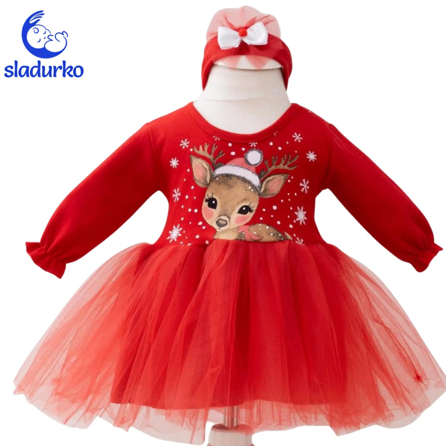 Коледна рокля с лента за глава