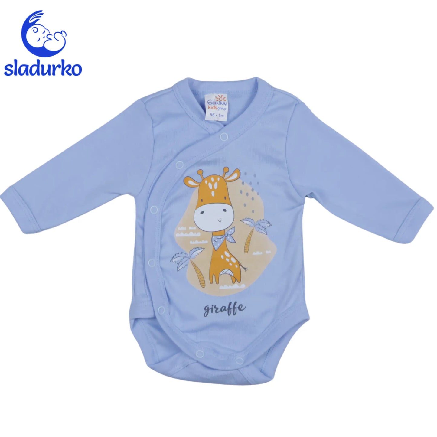 Боди със странично закопчаване с дълъг ръкав