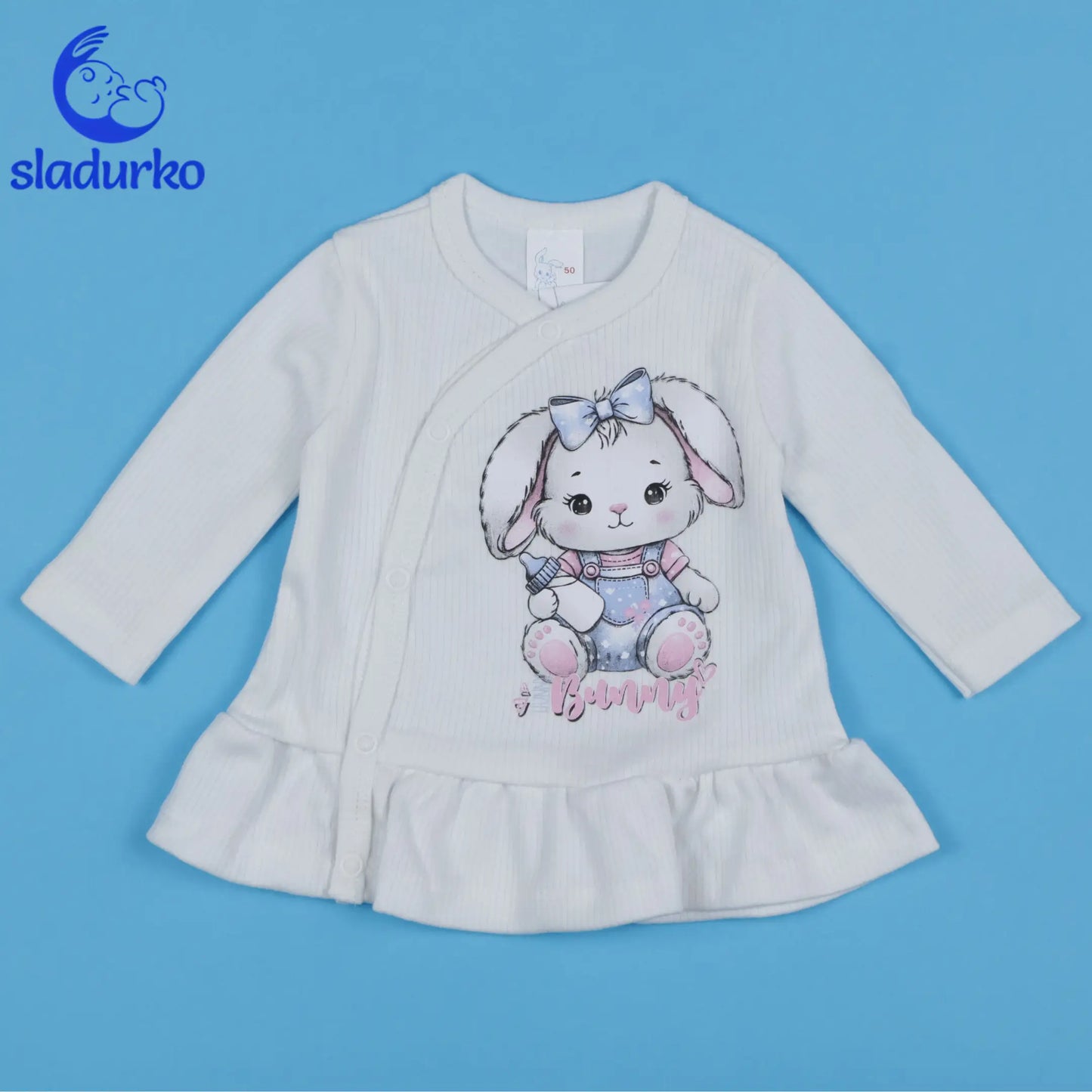 Комплект блузка и ританки за момиче "Зайче" - 100% памук