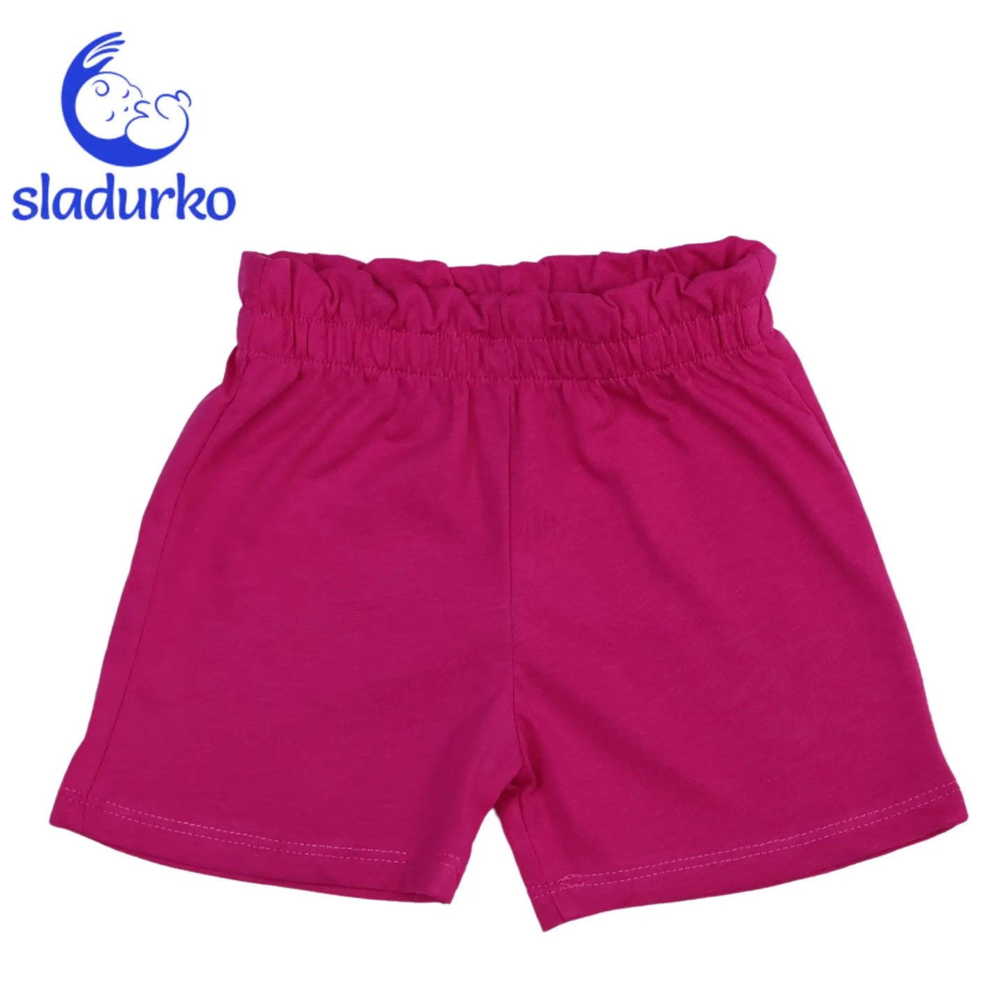 Детски комплект за момиче с блузка и къси панталонки - 100% памук