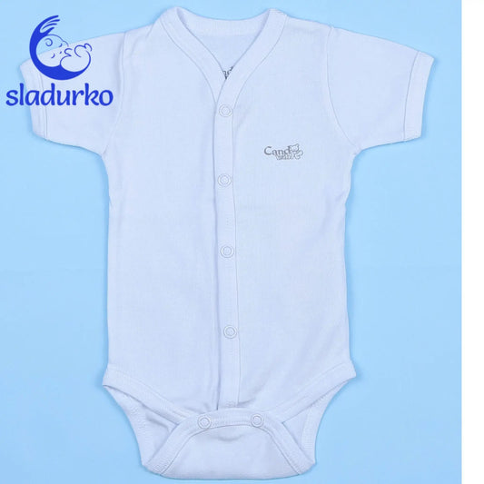 Боди със средно закопчаване с тик так копчета и къс ръкав