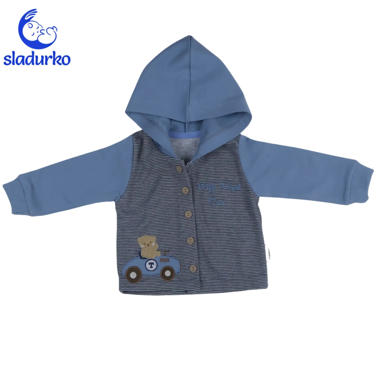 Комплект за момче от 3 части-боди, панталонки и суичер с качулка