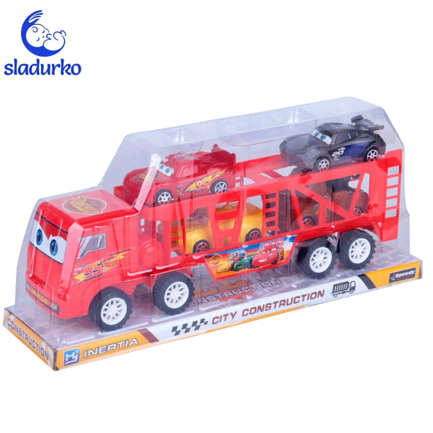 Комплект Автовоз и Коли(4 бр.) - Динамична Игра!