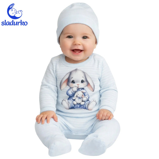 Бебешки комплект от 3 части- боди, шапка и ританки