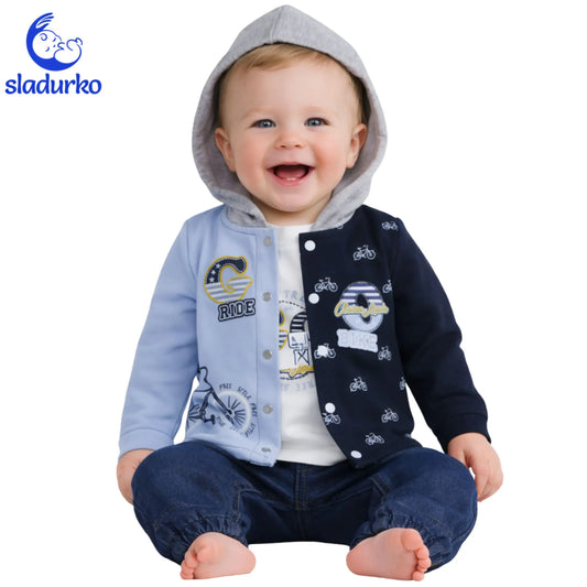 Комплект от три части за момче с дънкови панталонки