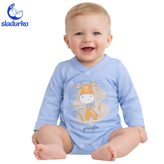 Боди със странично закопчаване с дълъг ръкав