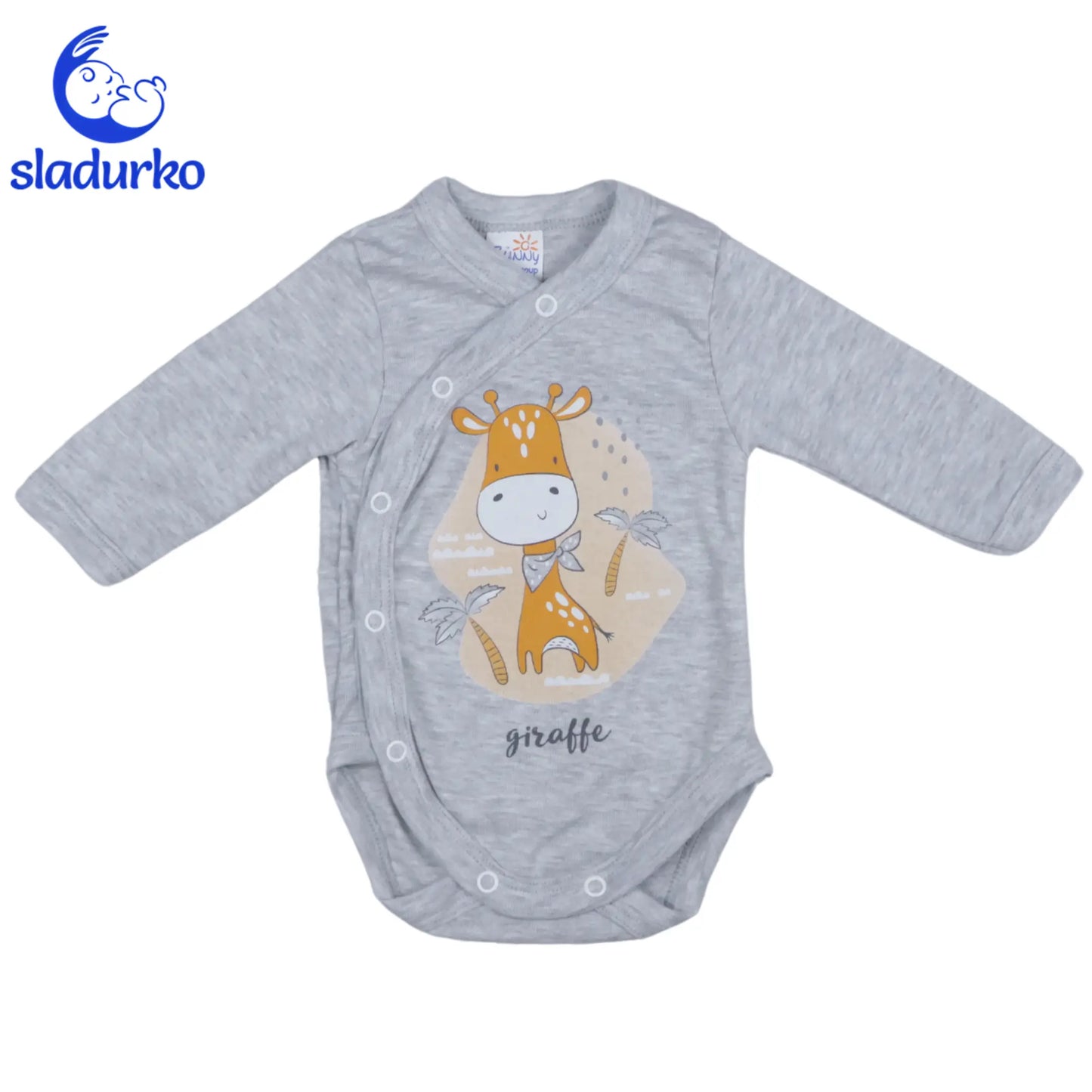 Боди със странично закопчаване с дълъг ръкав