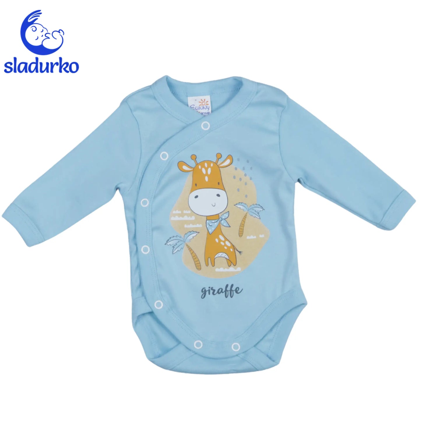 Боди със странично закопчаване с дълъг ръкав