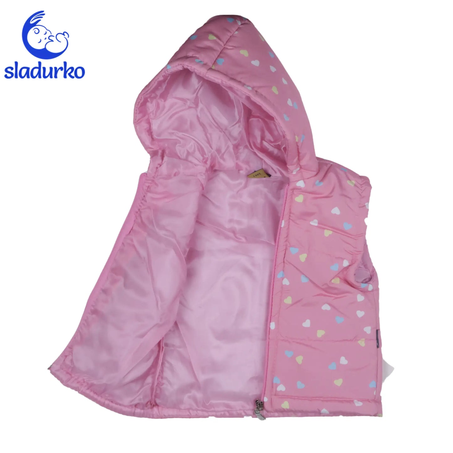 Нежно Шушляково Елече с Качулка - Розови Сърца